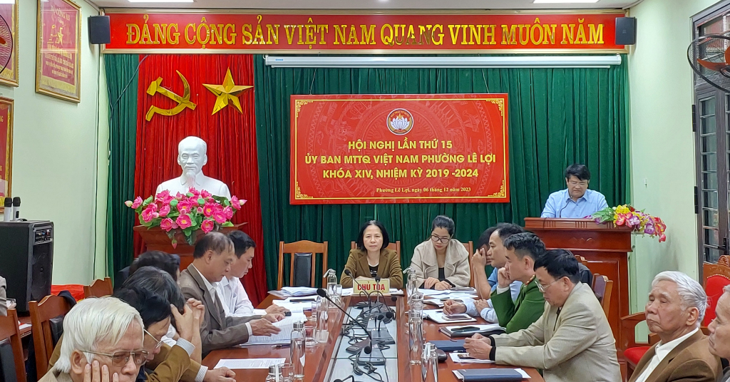 MTTQ phường tổ chức Hội nghị lần thứ 15 Ủy ban MTTQ Việt Nam phường khóa XIV, nhiệm kỳ 2019-2024.